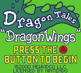 Dragon Tales Dragon Wings title screen for GameBoy Color